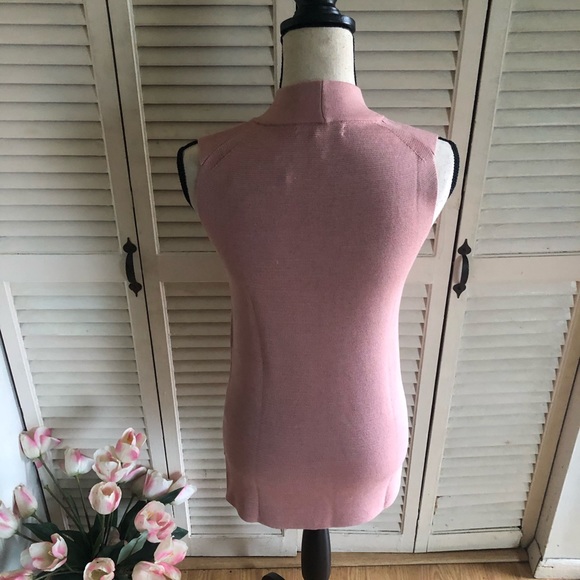 NWT Banana Republic Pink Mockneck Sleeveless Top - Picture 5 of 7